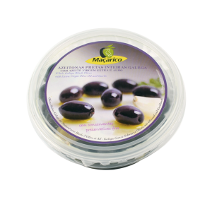 Tree-Ripened Galega Black Olives with Extra Virgin Olive Oil and Garlic 150 g